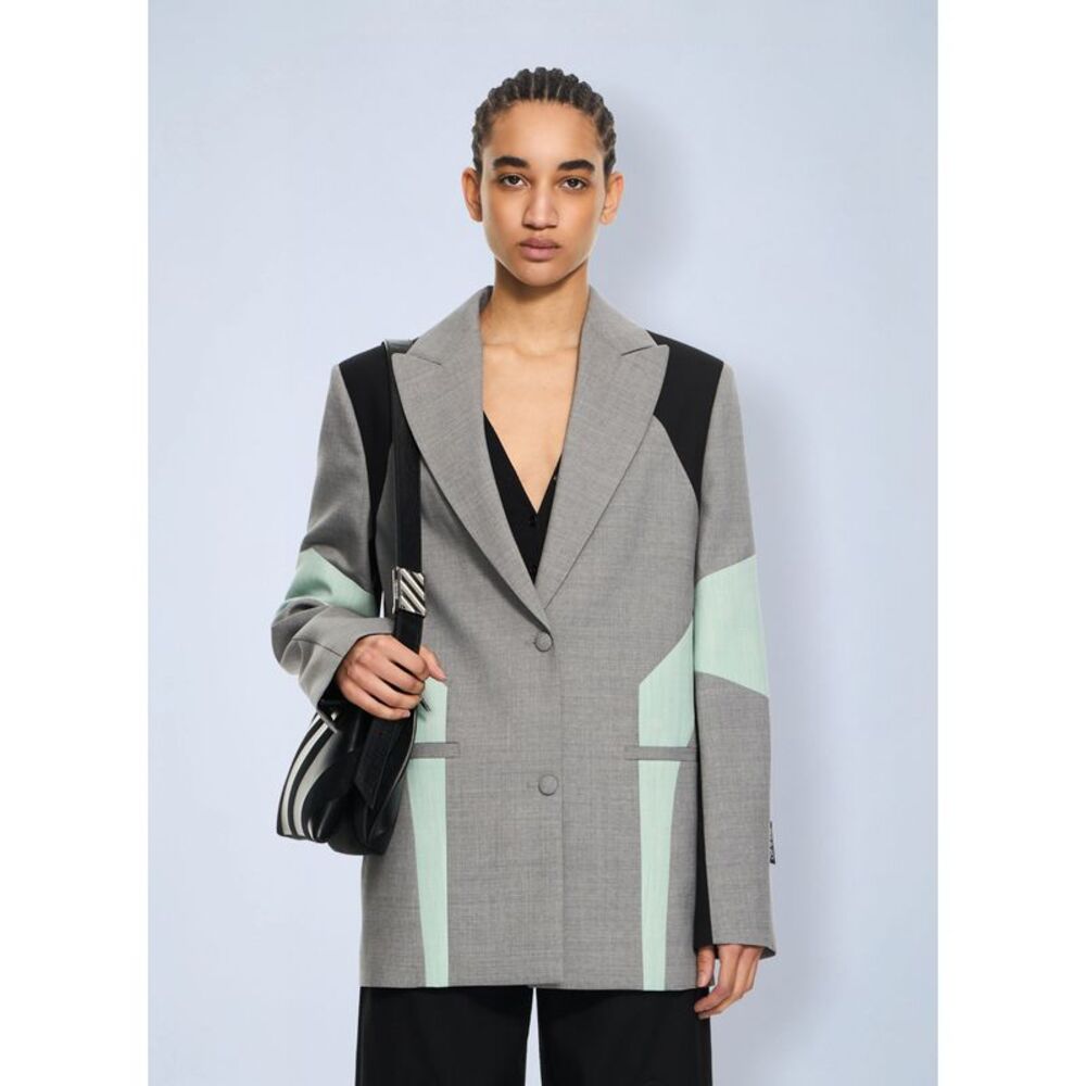 Off-White Women Stretch Color Block Blazer